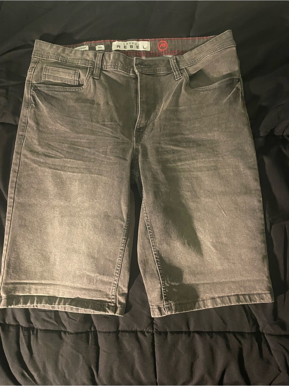 rebels Men's Faded Gray Denim Shorts